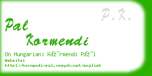 pal kormendi business card